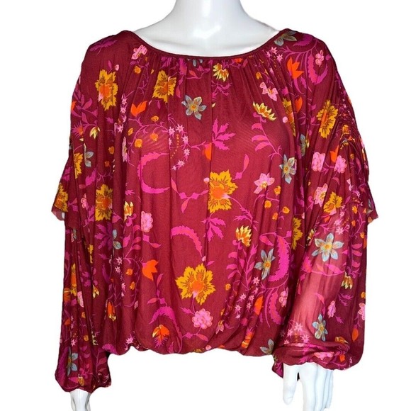 Free People Tops - Free People Floral
Wildflower Honey Peasant
Blouse Top Size Medium